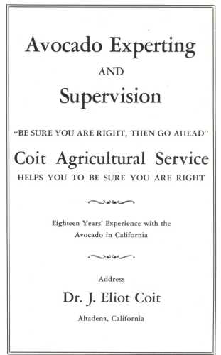 Ad for the technical services of J. E. Coit