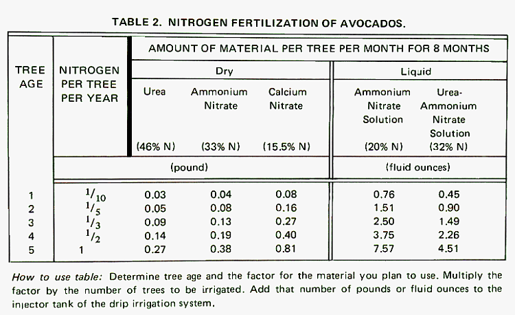 Nitrogen (N) Fertilization of Avocado